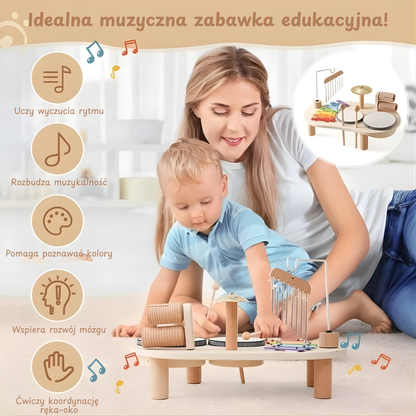 Muzyczny zestaw Montessori – drewniane instrumenty edukacyjne 7w1
